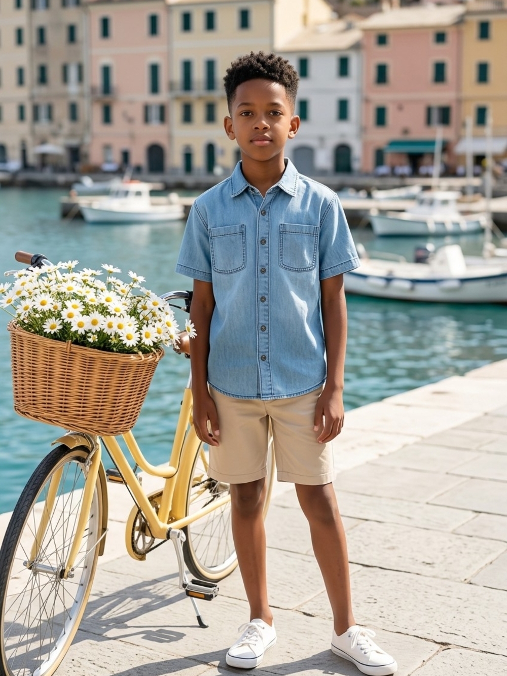 NWT Boy's Light Wash Denim Short-Sleeve Shirt by Thereabouts sz 8